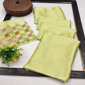 green-solid-chiffon-saree
