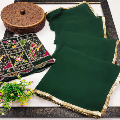 green-solid-georgette-saree-with-sequins-border