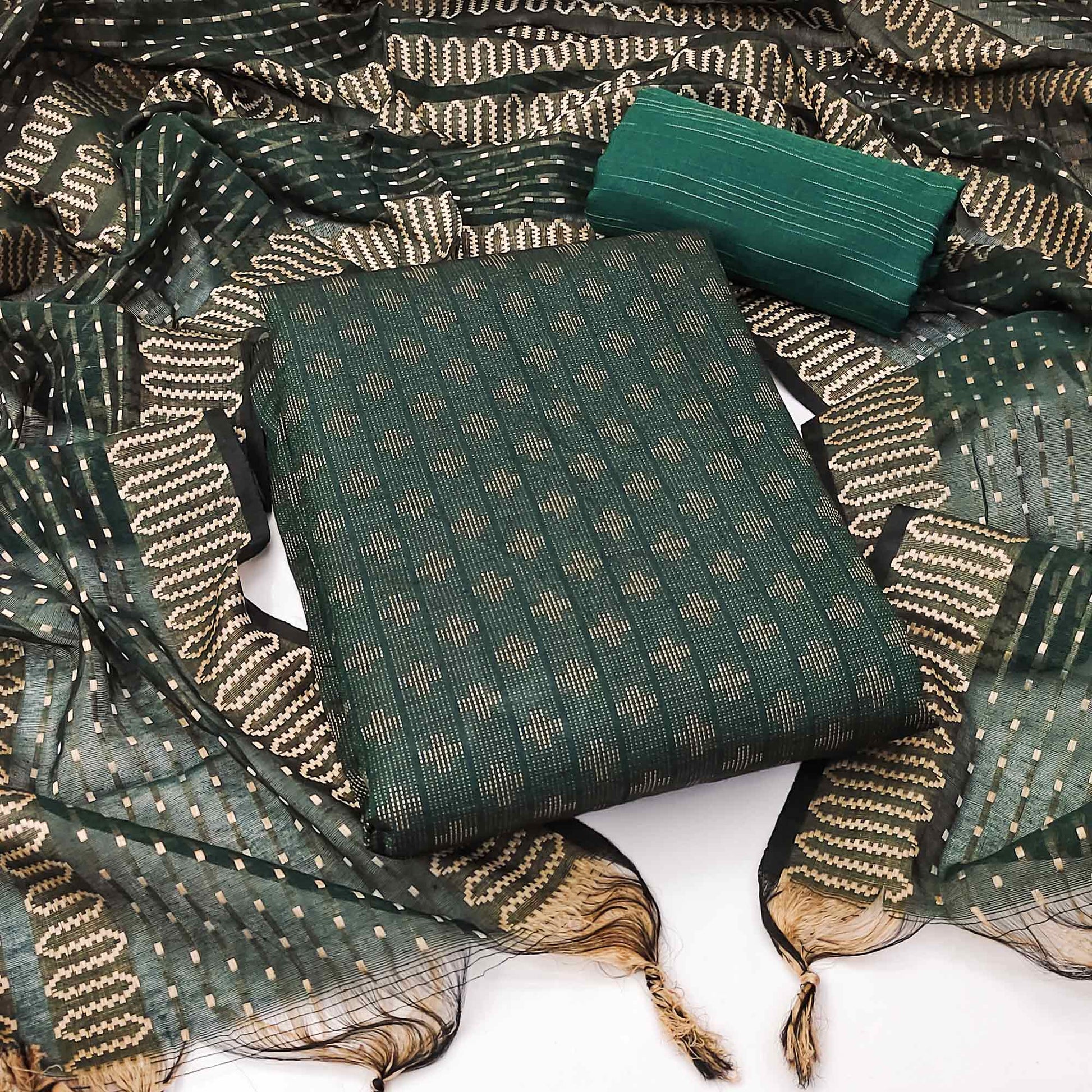 green-woven-pure-cotton-dress-material-1