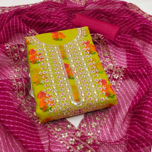 green-floral-printed-chanderi-dress-material-5