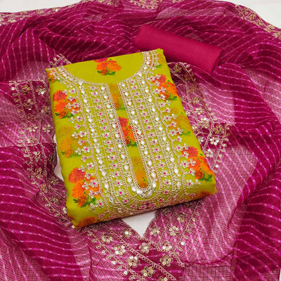 green-floral-printed-chanderi-dress-material-5