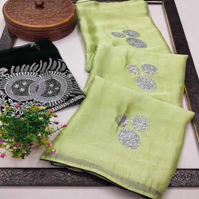 green-mirror-work-embroidered-chiffon-saree