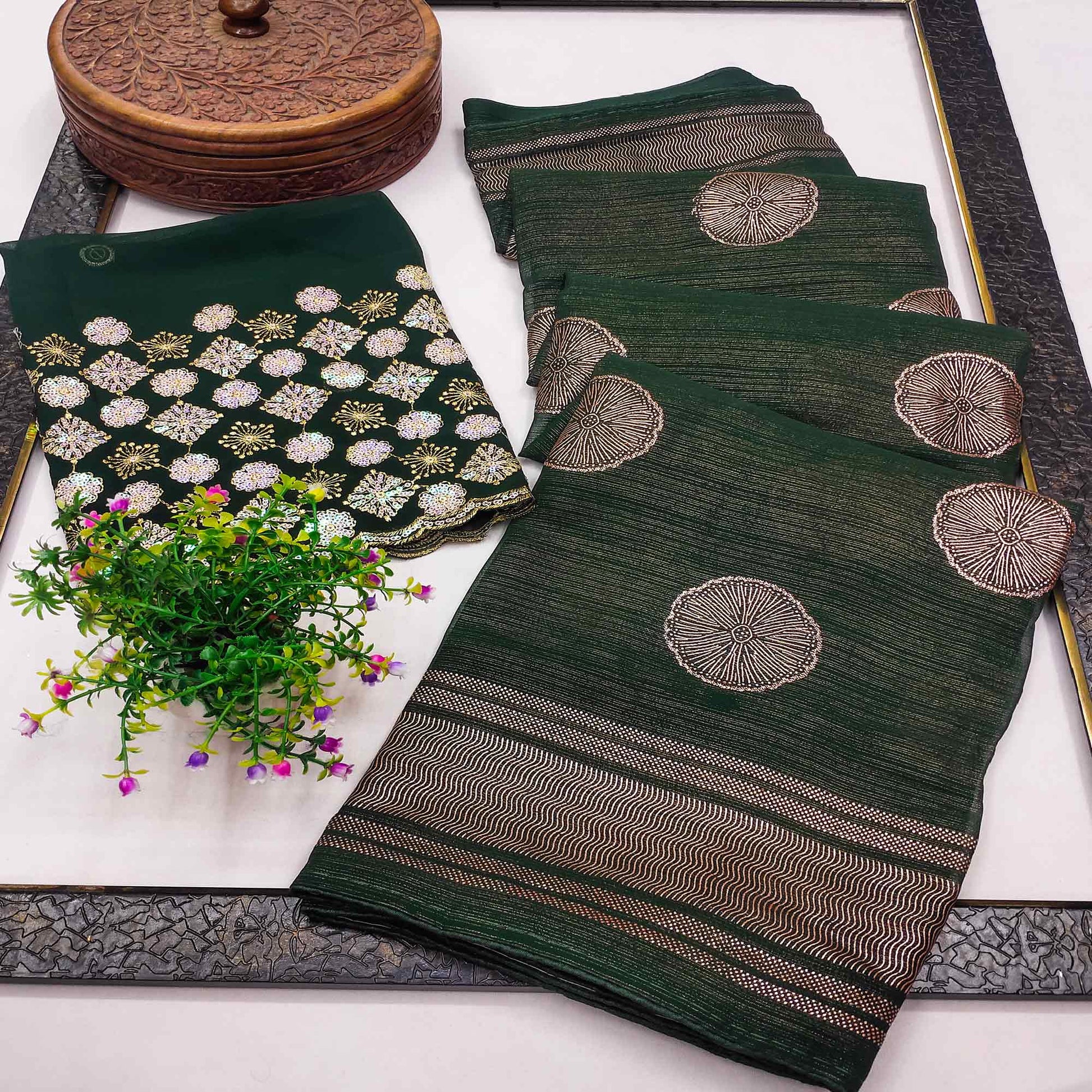 green-foil-printed-georgette-saree-9