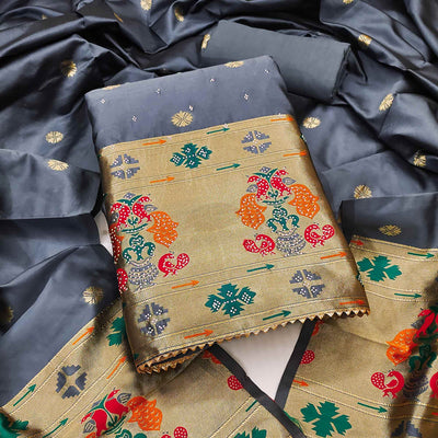 grey-floral-woven-with-swarovski-work-banarasi-silk-dress-material