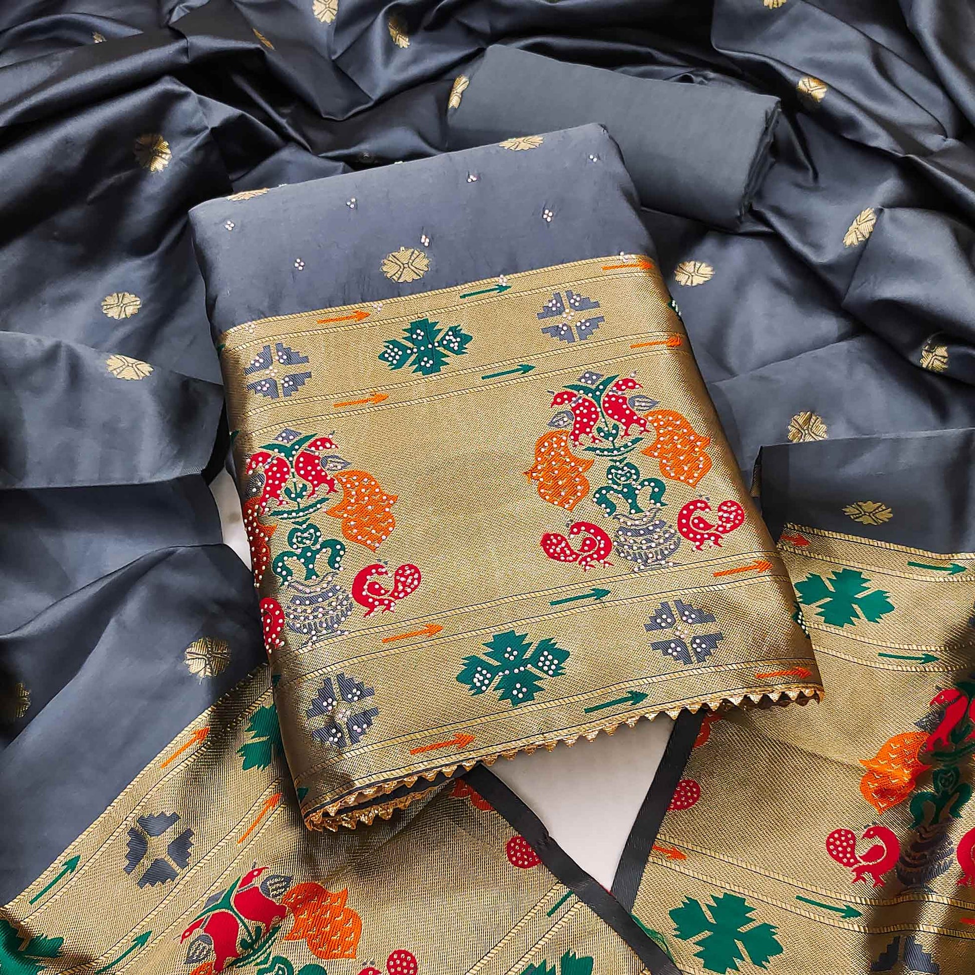 grey-floral-woven-with-swarovski-work-banarasi-silk-dress-material