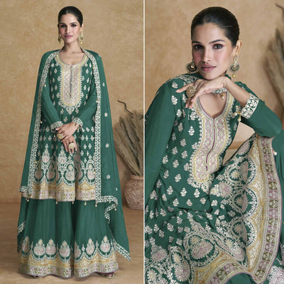 green-floral-embroidered-georgette-semi-stitched-suit