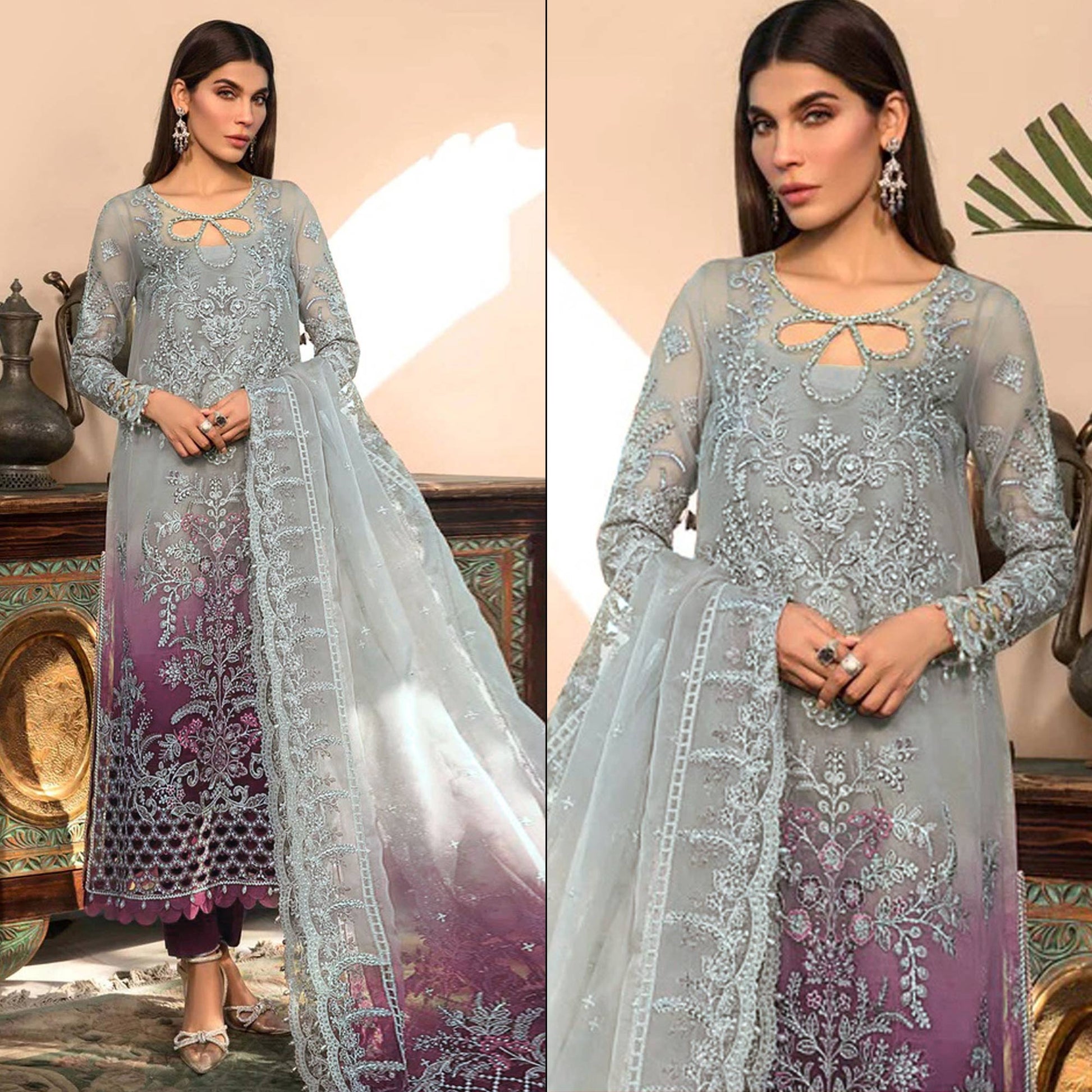 grey-purple-floral-embroidered-organza-semi-stitched-pakistani-suit