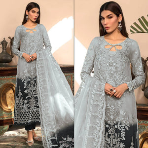 grey-black-floral-embroidered-organza-semi-stitched-pakistani-suit