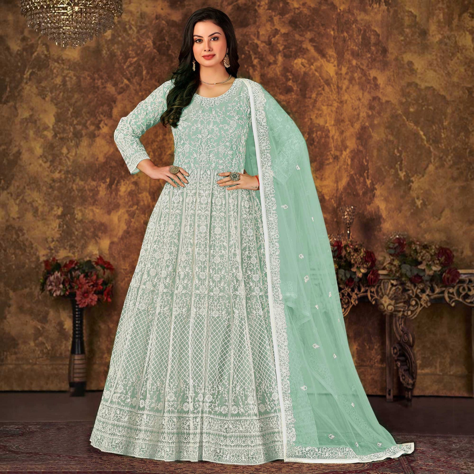 green-floral-embroidered-net-semi-stitched-anarkali-suit-1