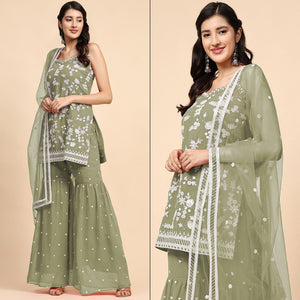 green-floral-sequins-embroidered-georgette-semi-stitched-suit