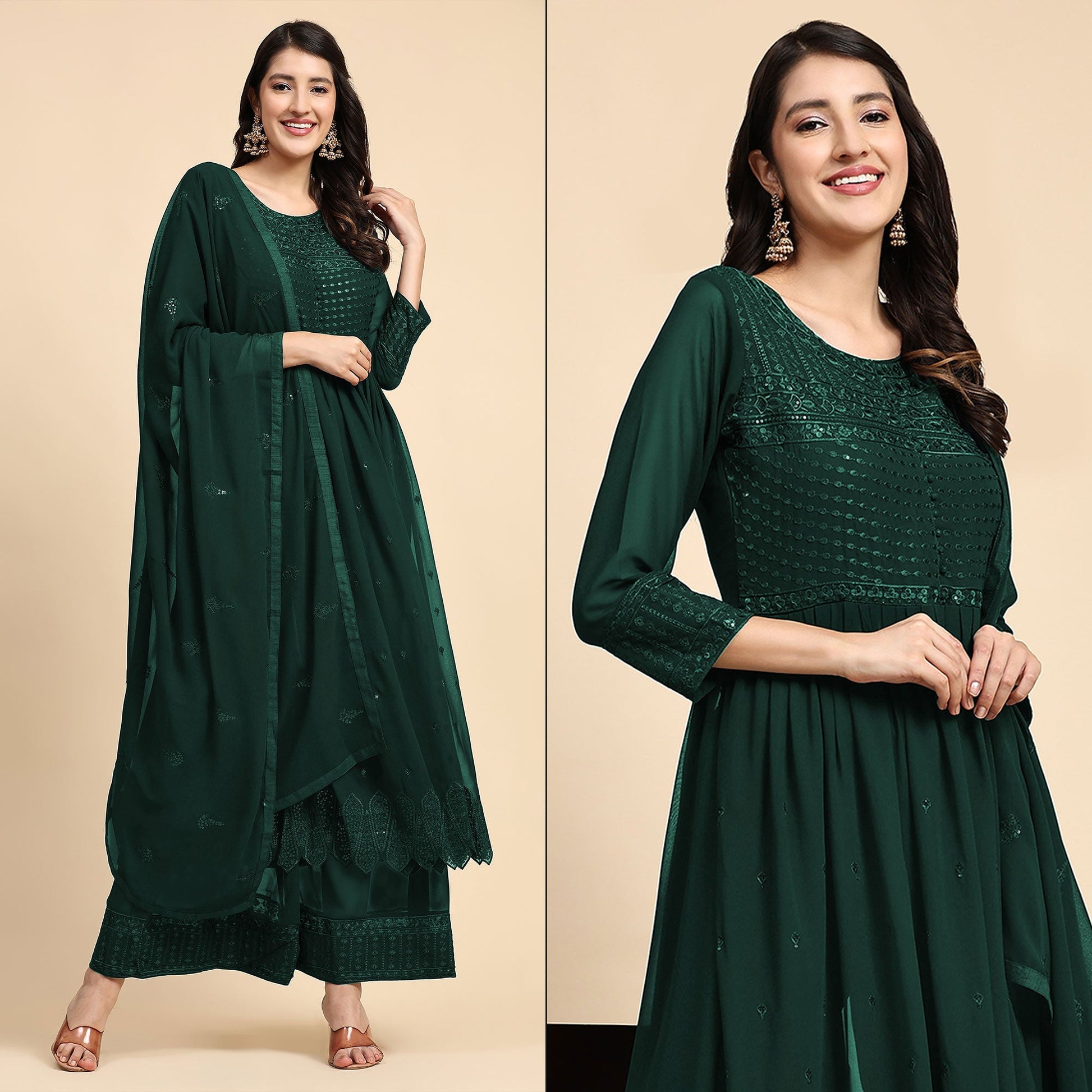 green-sequins-embroidered-georgette-semi-stitched-suit
