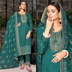teal-blue-embroidered-vichitra-silk-semi-stitched-salwar-suit