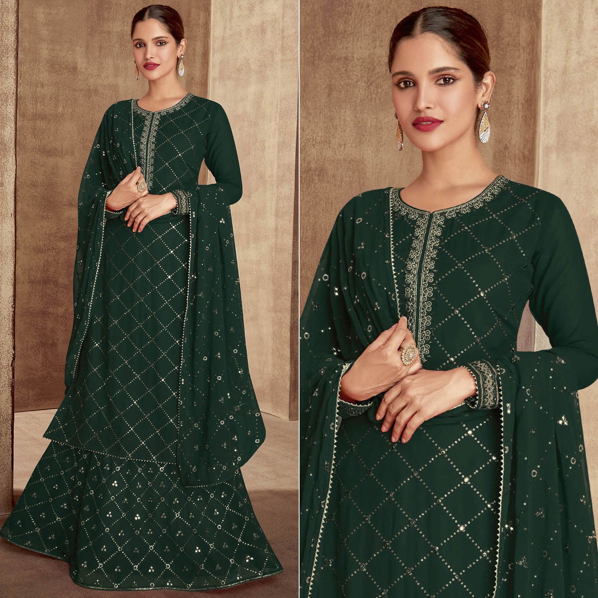 green-sequins-embroidered-georgette-semi-stitched-palazzo-suit