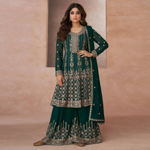 green-floral-embroidered-georgette-semi-stitched-suit-2