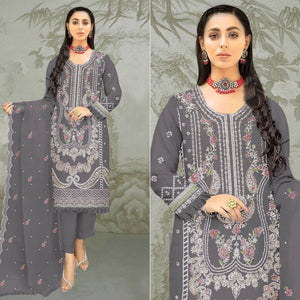 grey-floral-embroidered-organza-semi-stitched-pakistani-suit