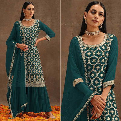 green-embroidered-georgette-semi-stitched-suit