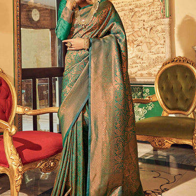 green-floral-zari-woven-kanjivaram-silk-saree