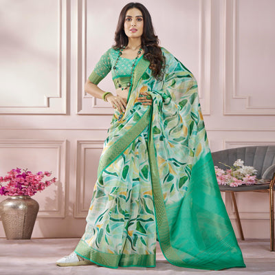 green-printed-woven-soft-banarasi-silk-saree