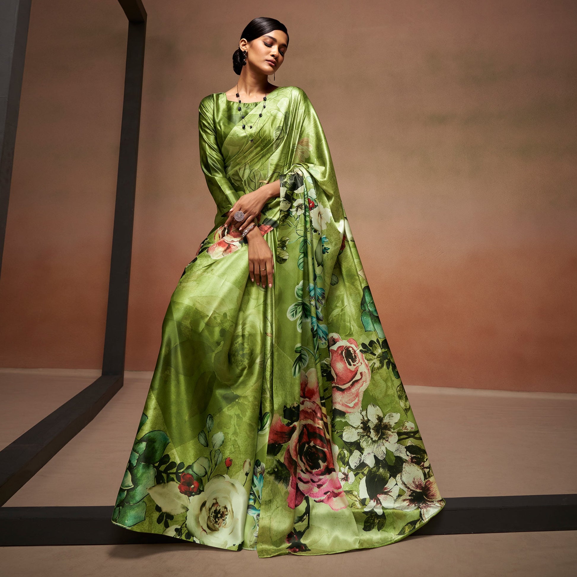 green-digital-printed-satin-saree-3