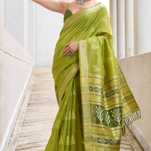 green-ikkat-woven-rayon-silk-saree