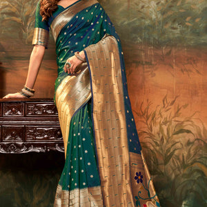 green-zari-weaving-pure-silk-paithani-saree-9