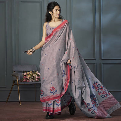 grey-floral-woven-linen-saree-1