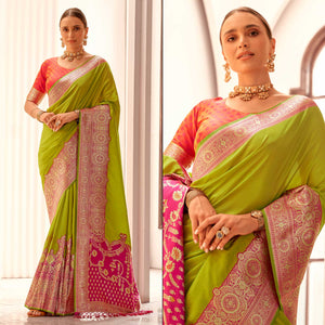 green-floral-woven-banarasi-silk-saree-with-tassels-9