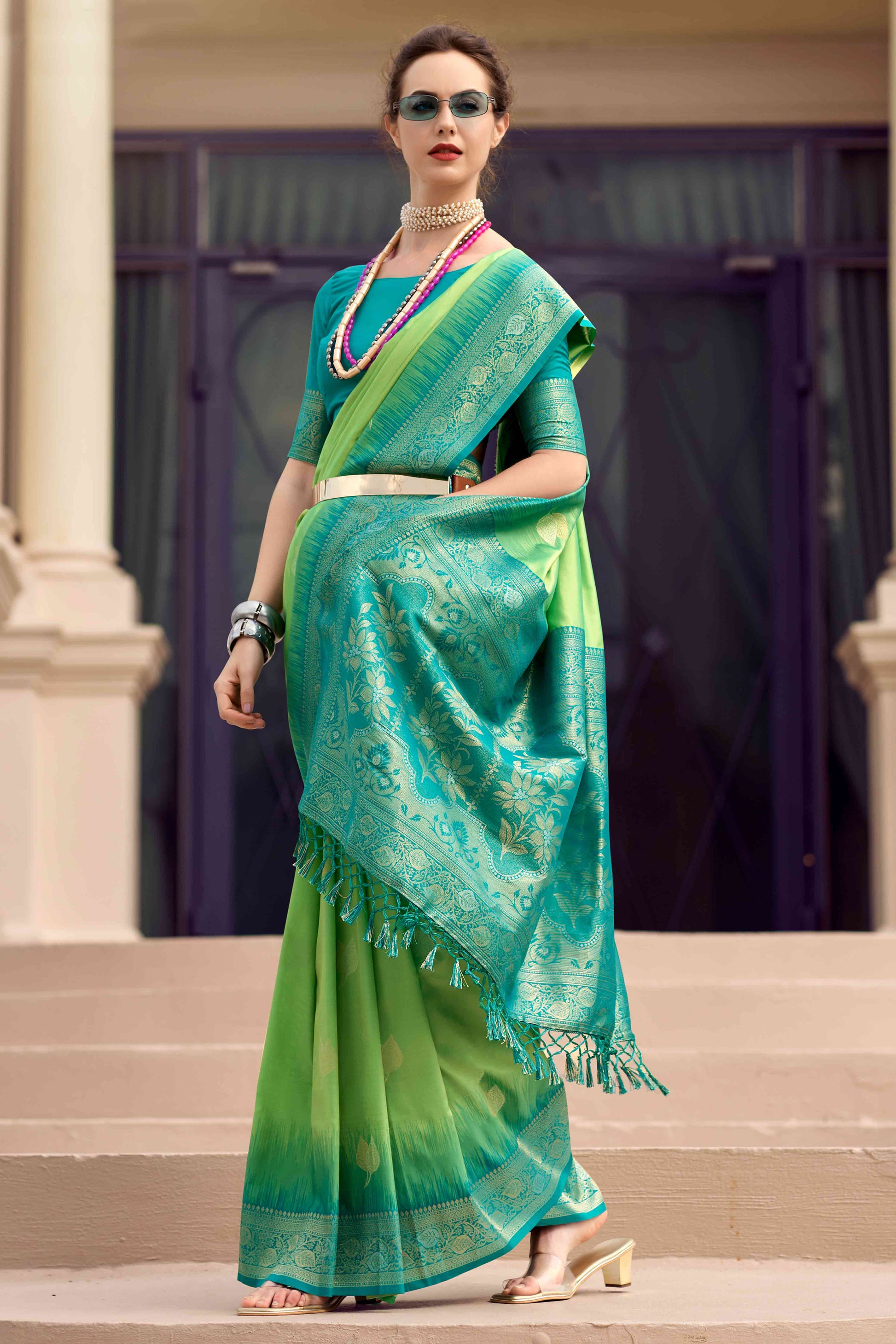 cream-digital-printed-satin-saree-1