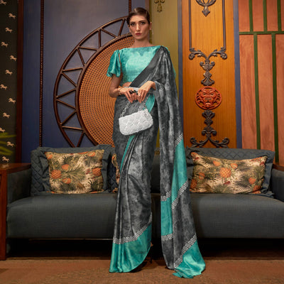 grey-floral-printed-satin-saree
