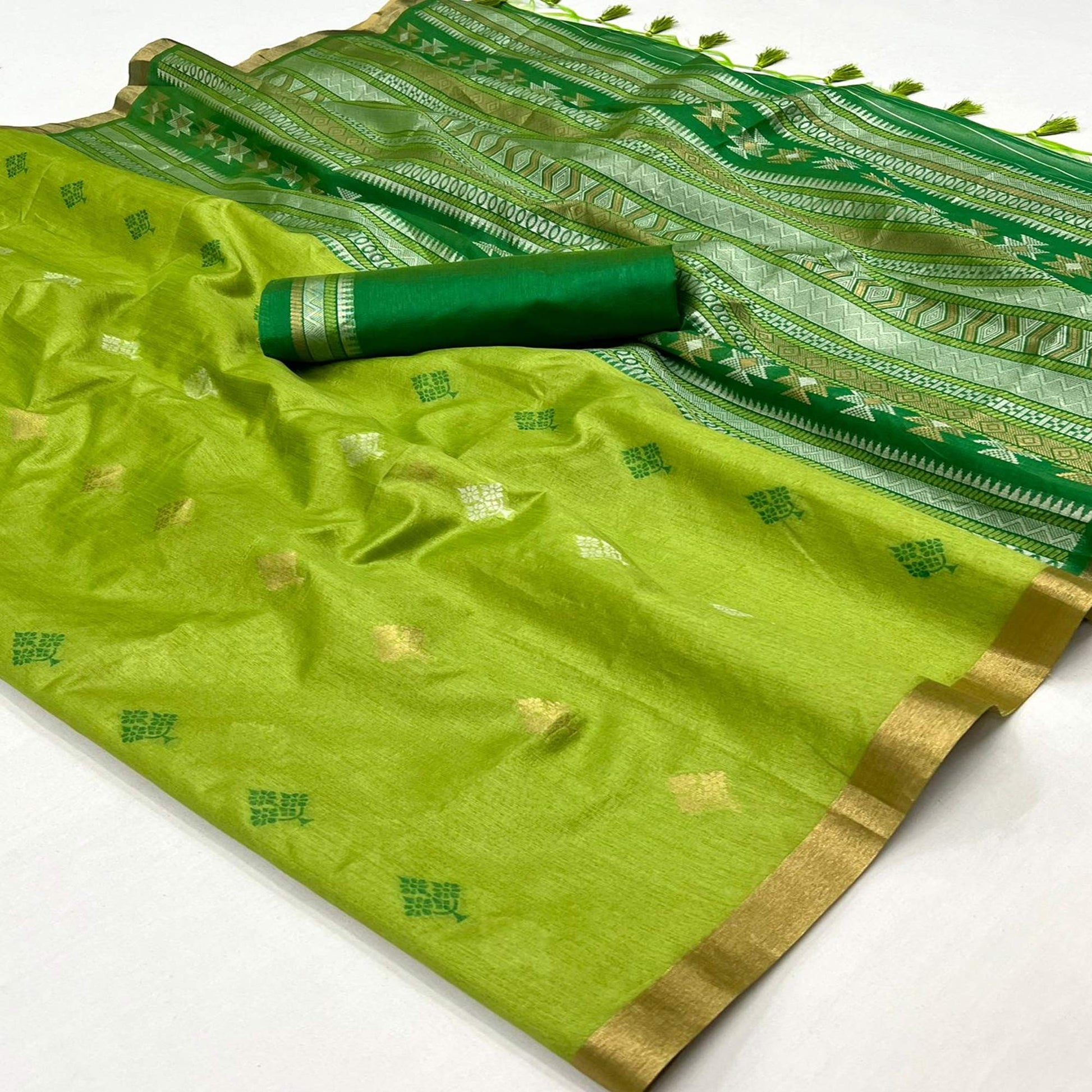 green-woven-art-silk-saree-with-tassels-18