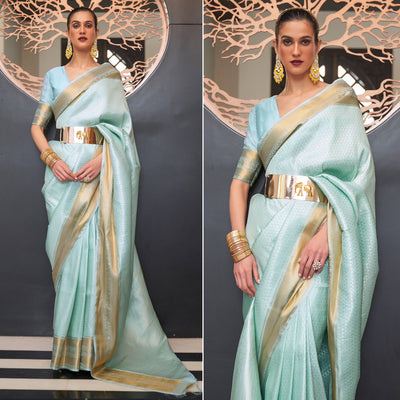 Blue Woven Art Silk Saree