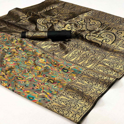 grey-floral-woven-chanderi-silk-saree