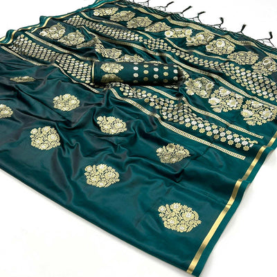 green-floral-design-zari-woven-satin-saree