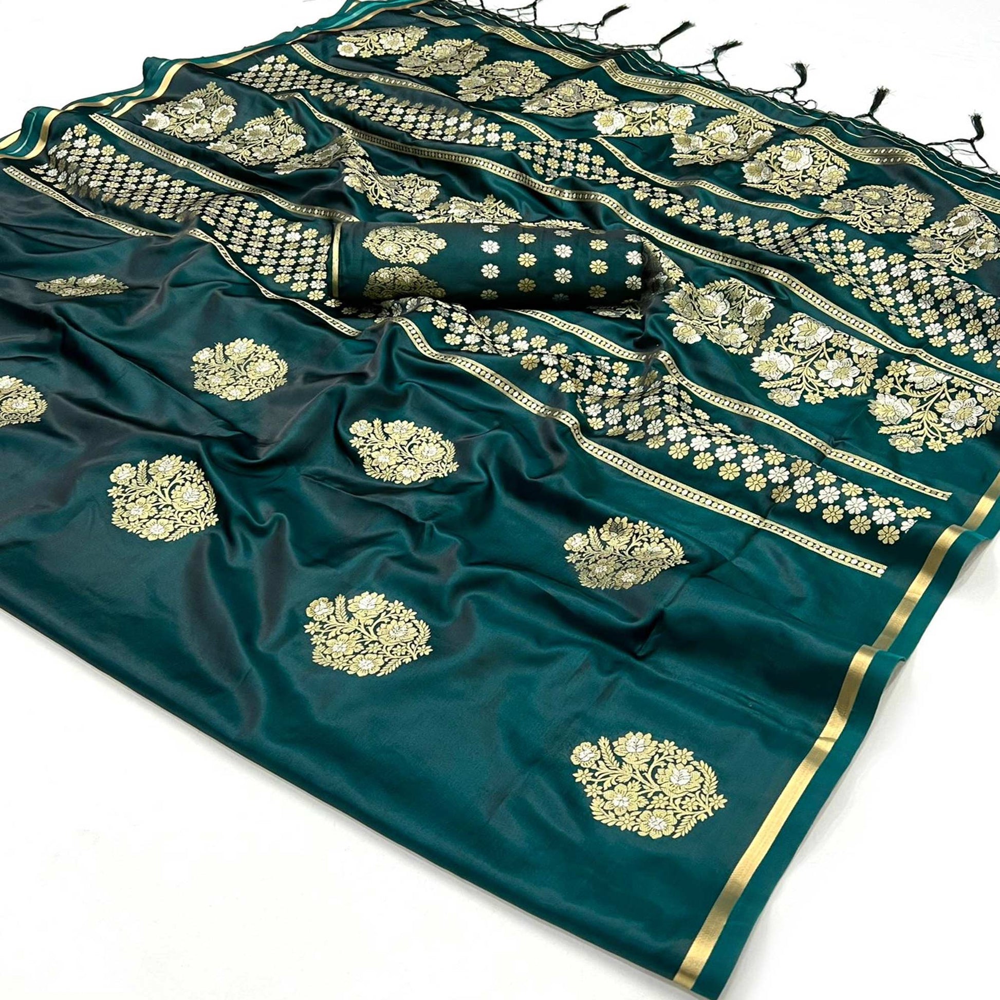 green-floral-design-zari-woven-satin-saree