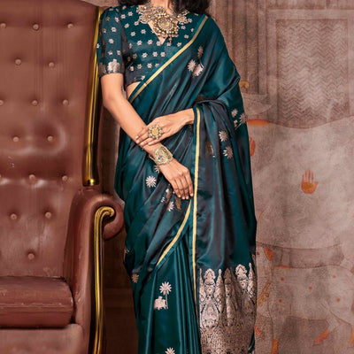 green-floral-zari-weaving-satin-saree