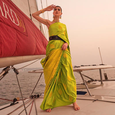 green-woven-satin-two-tone-saree-1