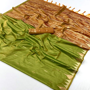 green-zari-work-woven-tussar-silk-saree-with-tassels