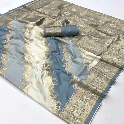grey-floral-woven-art-silk-saree-with-tassels-1