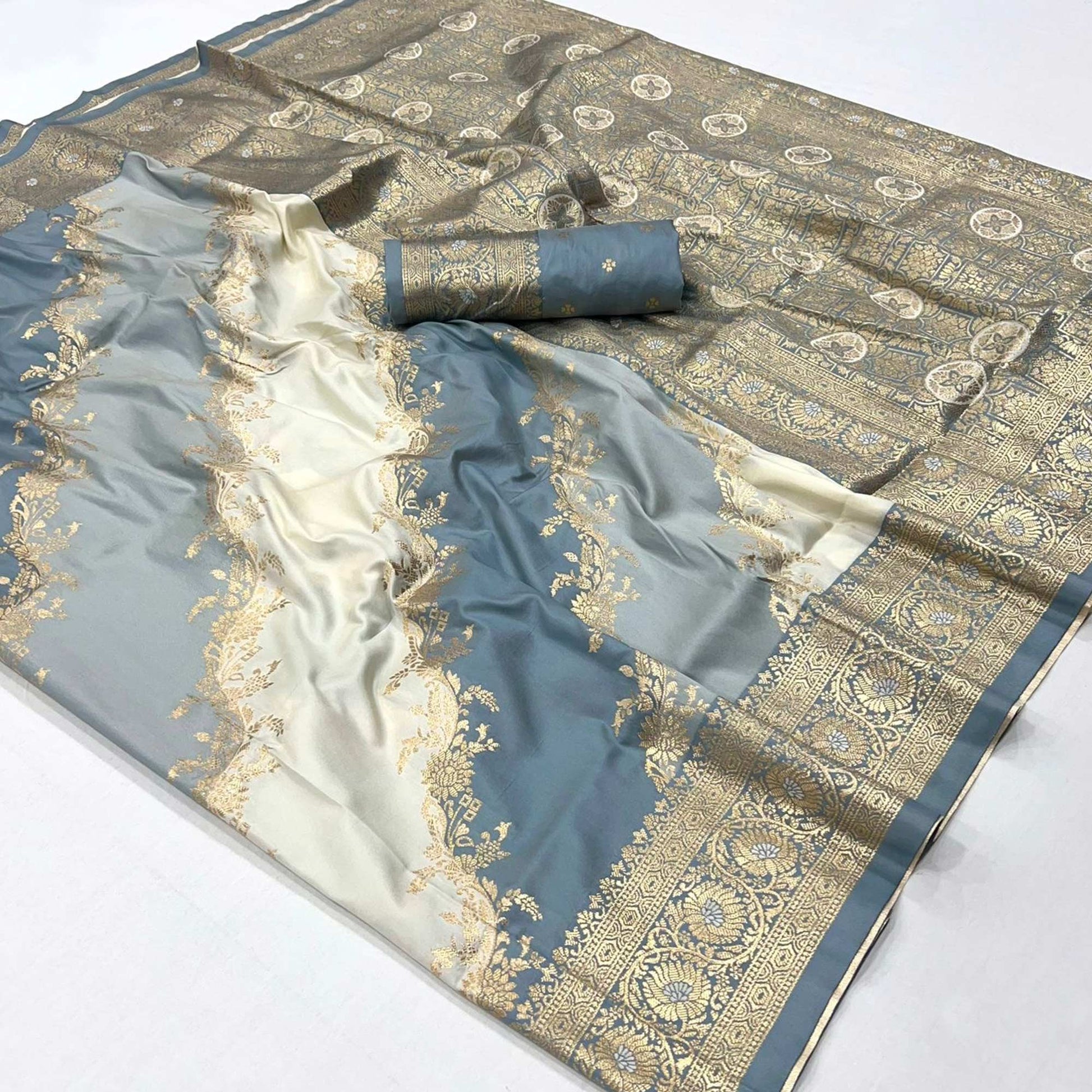 grey-floral-woven-art-silk-saree-with-tassels-1