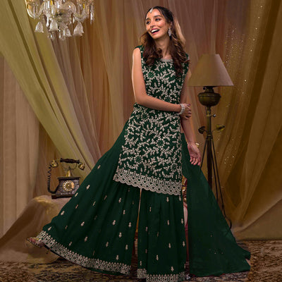 green-sequins-embroidered-georgette-semi-stitched-sharara-suit-2