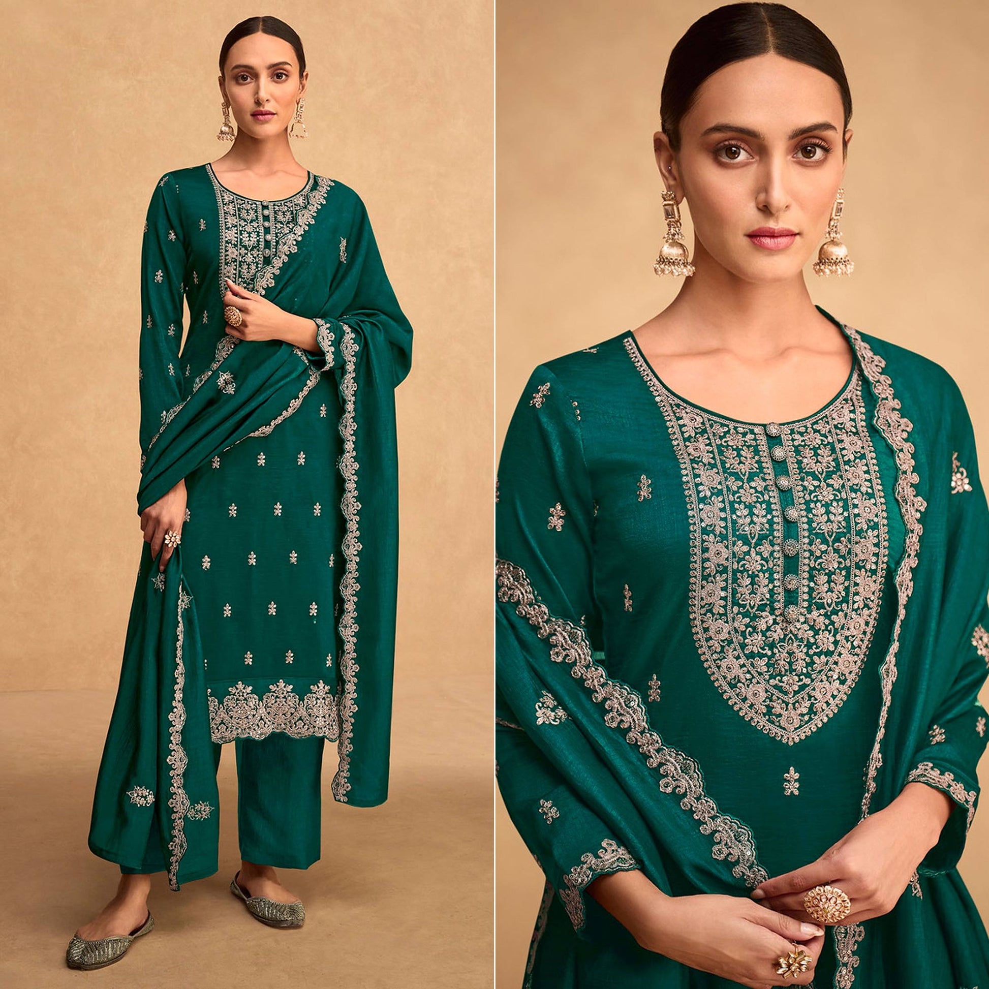 green-sequins-embroidered-art-silk-semi-stitched-suit