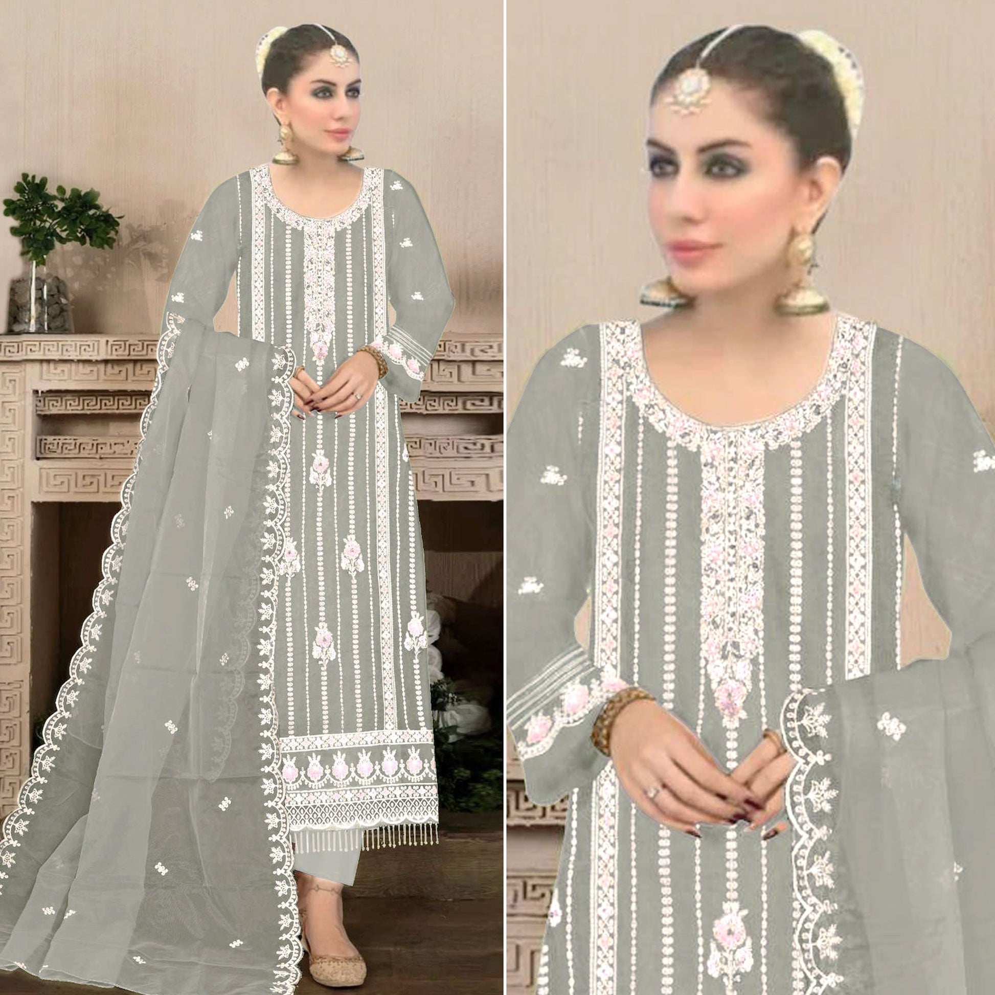 green-floral-hand-embroidered-georgette-semi-stitched-pakistani-suit