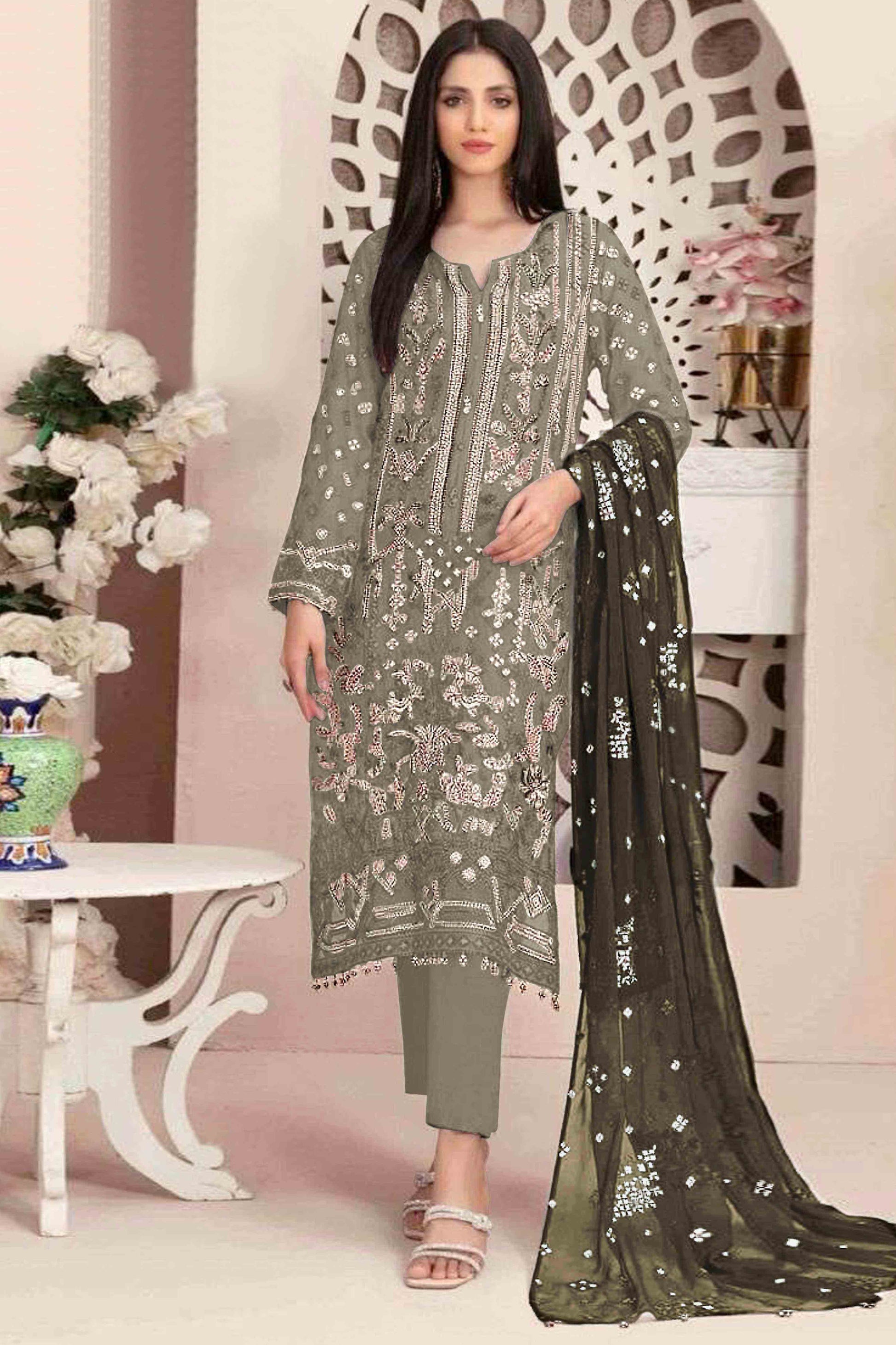 green-floral-embroidered-with-handwork-georgette-semi-stitched-pakistani-suit