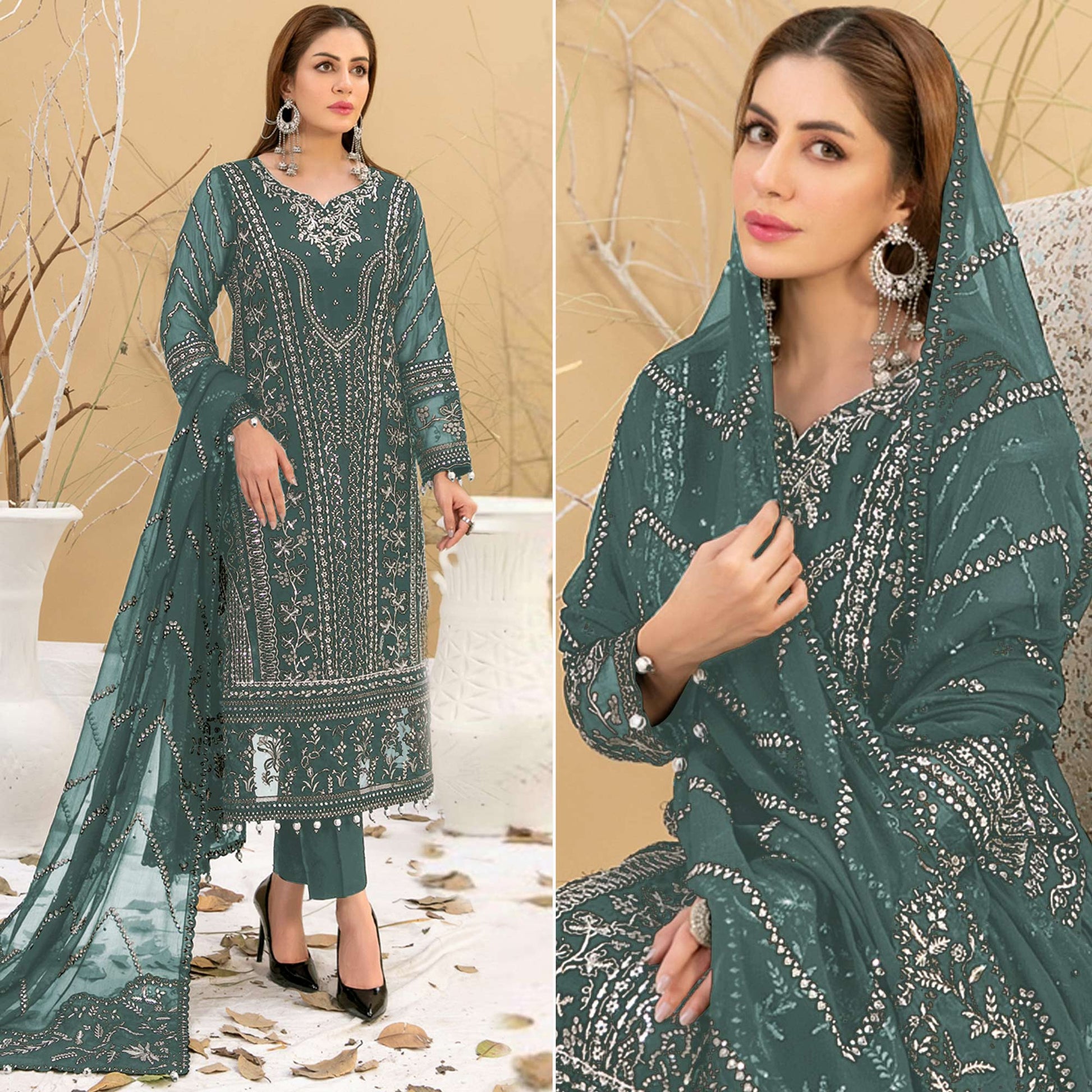 green-floral-embroidered-georgette-semi-stitched-pakistani-suit-7