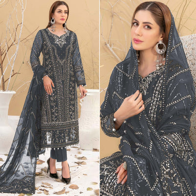 grey-floral-embroidered-georgette-semi-stitched-pakistani-suit-4