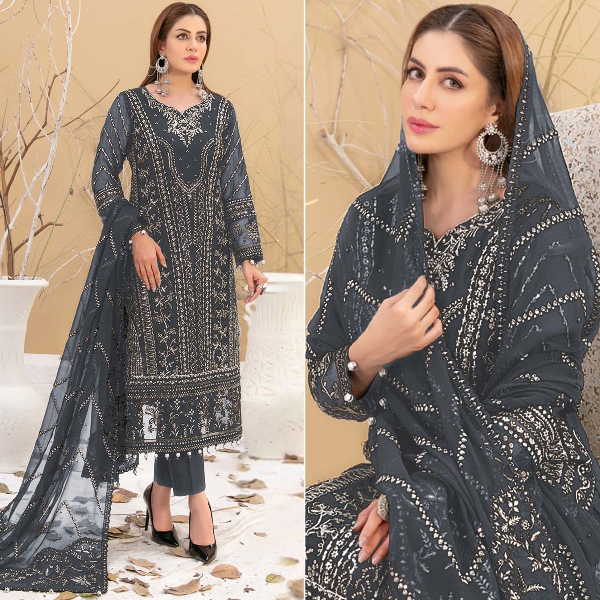 grey-floral-embroidered-georgette-semi-stitched-pakistani-suit-4