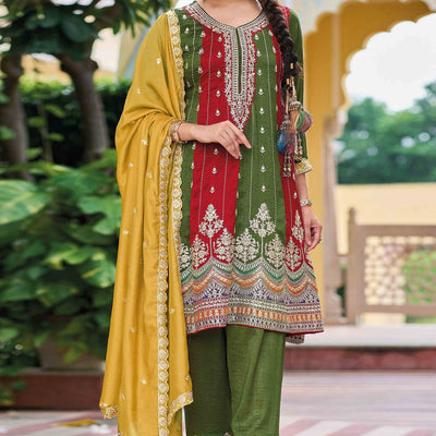 green-floral-embroidered-art-silk-free-size-stitched-anarkali-suit