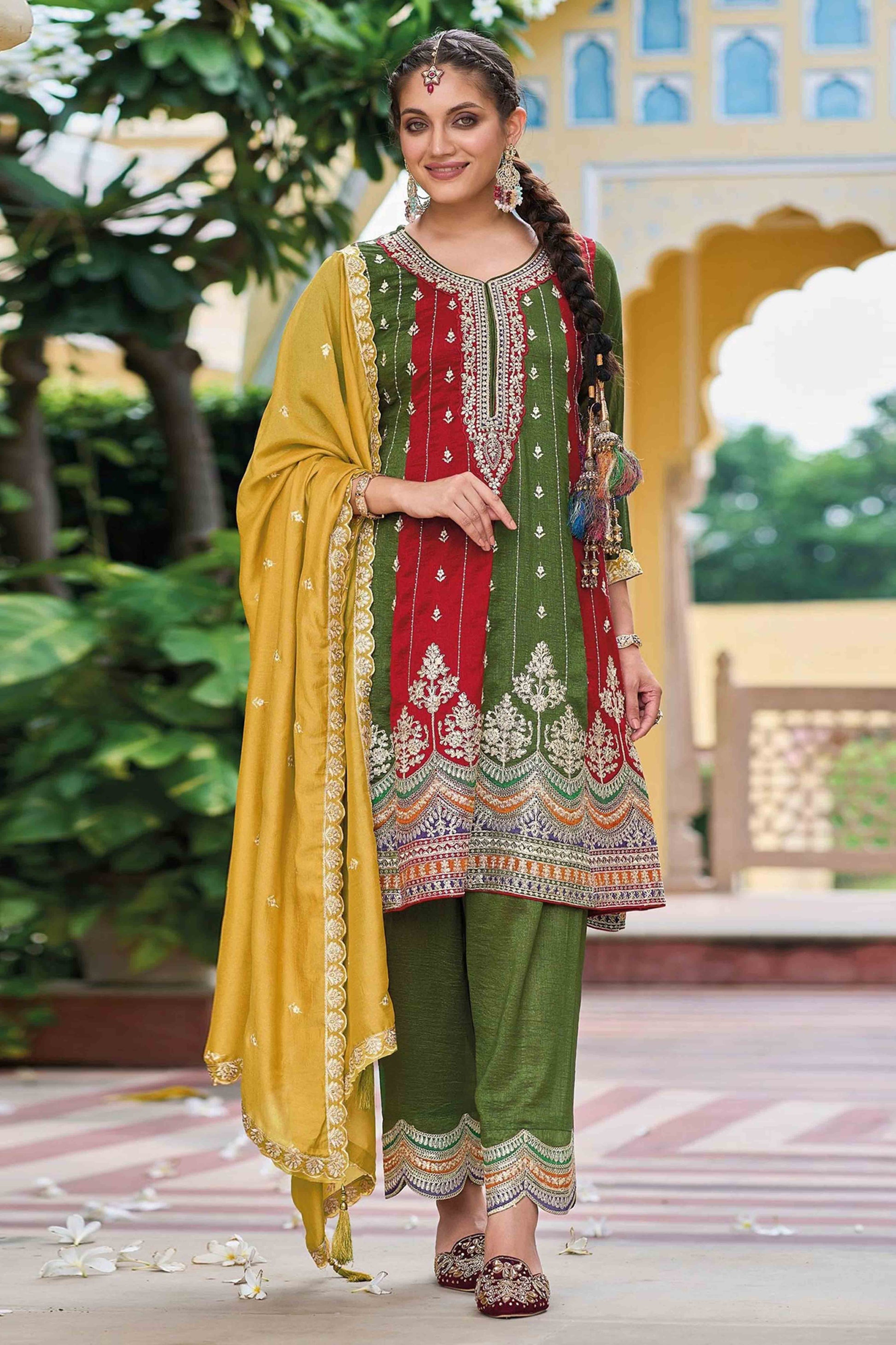 green-floral-embroidered-art-silk-free-size-stitched-anarkali-suit