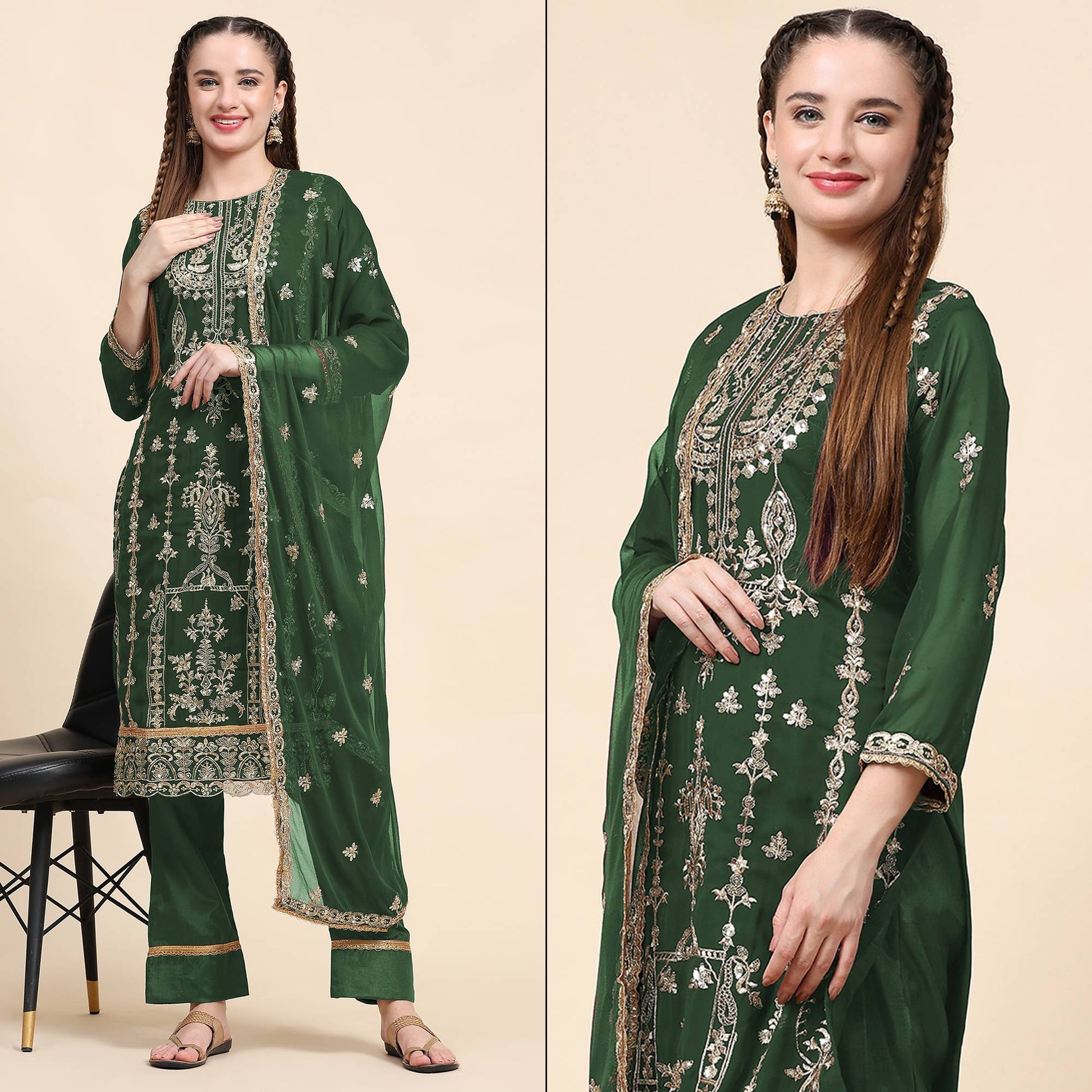 green-sequins-embroidered-georgette-semi-stitched-pakistani-suit
