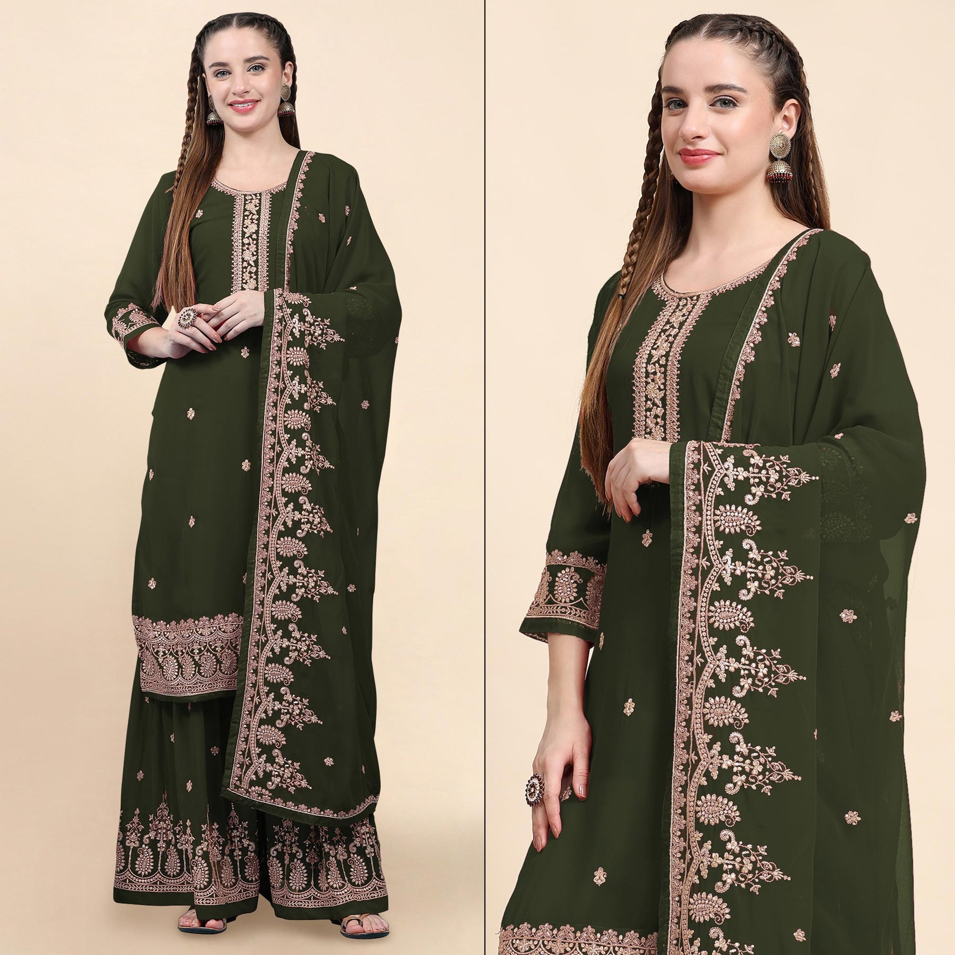 green-floral-embroidered-georgette-semi-stitched-suit-4